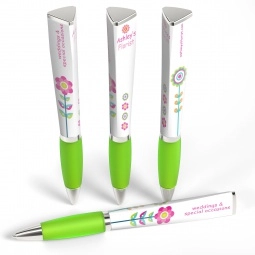 Light Green Full Color Tri-Ad Promotional Pen w/ Grip