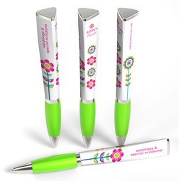 Light Green Full Color Tri-Ad Promotional Pen w/ Grip