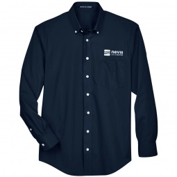 Navy Devon & Jones Solid Broadcloth Custom Dress Shirt - Men's