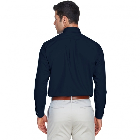 Back Devon & Jones Solid Broadcloth Custom Dress Shirt - Men's