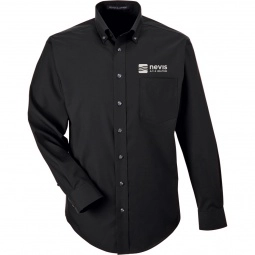 Black Devon & Jones Solid Broadcloth Custom Dress Shirt - Men's
