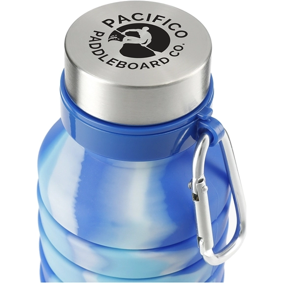 Lid Zigoo Tie Dye Custom Collapsible Water Bottle - 18 oz. 