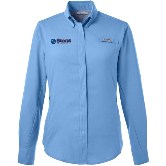 Whitecap Blue-Columbia Tamiami&#153; II Custom Long-Sleeve Shirt - Women's