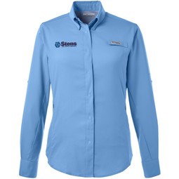 Whitecap Blue-Columbia Tamiami&#153; II Custom Long-Sleeve Shirt - Women's