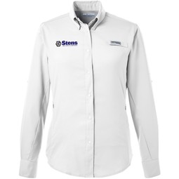White - Columbia Tamiami&#153; II Custom Long-Sleeve Shirt - Women's