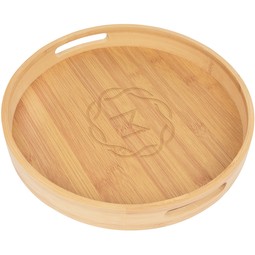 Laser Engraved Custom Bamboo Serving Tray w/ Handles
