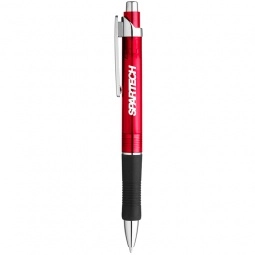 Translucent Red Translucent Gel Rubber Grip Custom Pen