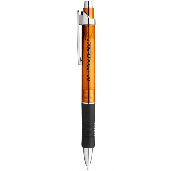 Translucent Orange Translucent Gel Rubber Grip Custom Pen