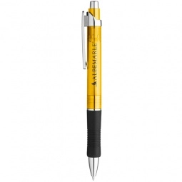 Translucent Yellow Translucent Gel Rubber Grip Custom Pen