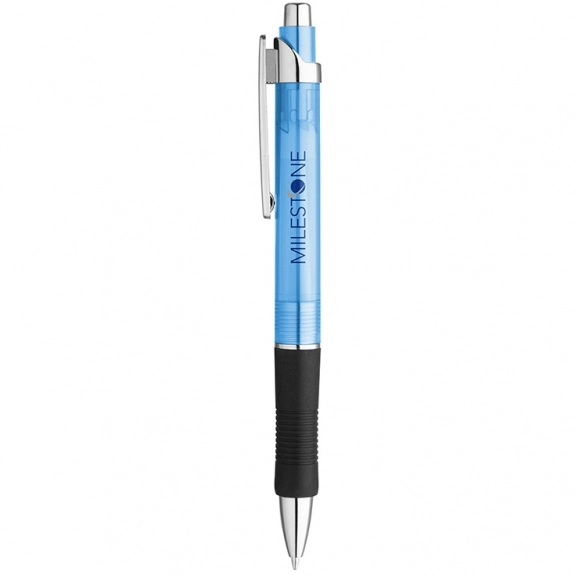 Light Blue Translucent Gel Rubber Grip Custom Pen