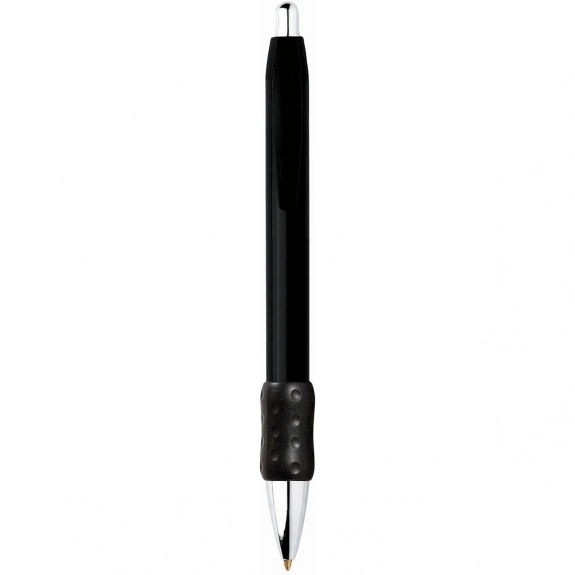 Black BIC WideBody Chrome Imprinted Pen w/ Rubber Grip