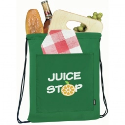 Hunter Green Insulated Promotional Drawstring Cooler Bag by Koozie - 6 Can