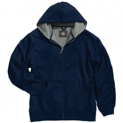 Navy Charles River Thermal Hoodie Full Zip Custom Sweatshirt - Men's