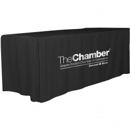 Black 4-Sided Fitted Custom Table Cover - 8 ft. 