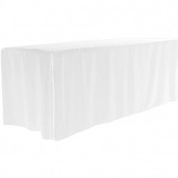 White 4-Sided Fitted Custom Table Cover - 8 ft. 