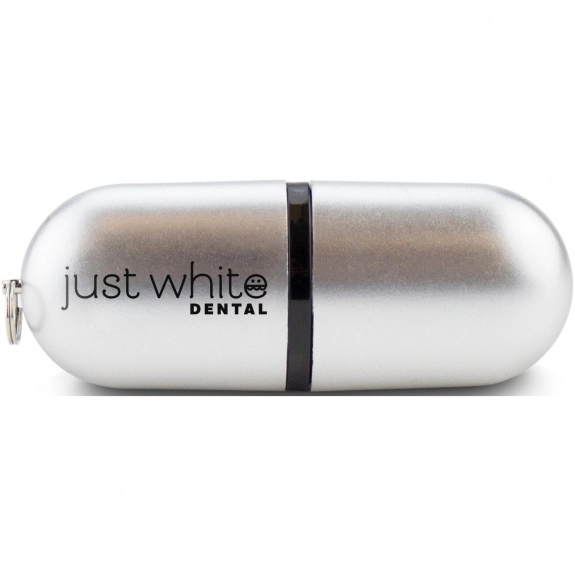 Silver Oval Pill Logo Flash Drive - 2GB