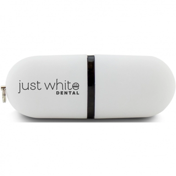 White Oval Pill Logo Flash Drive - 2GB