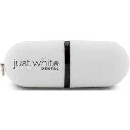 White Oval Pill Logo Flash Drive - 2GB