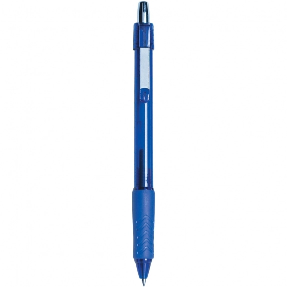 Blue Promotional Gel Pen w/ Rubber Grip
