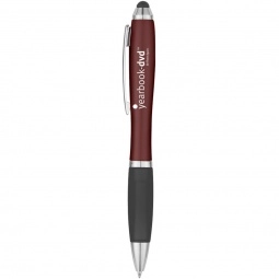Black/Burgundy Ergonomic Stylus Custom Pen w/ Rubber Grip