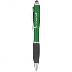 Black/Green Ergonomic Stylus Custom Pen w/ Rubber Grip