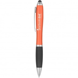 Black/Orange Ergonomic Stylus Custom Pen w/ Rubber Grip