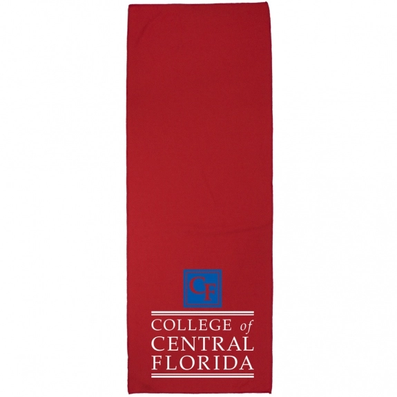 Red - Polyester Custom Cooling Towel - 12"w x 32"h