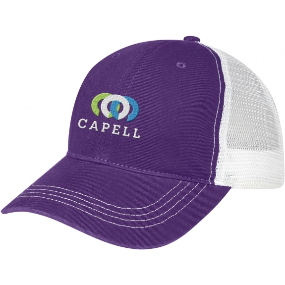 Purple - Cotton Twill Promotional Cap w/ Mesh Back
