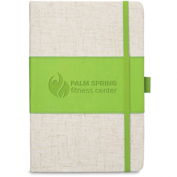 Lime Green Heathered Faux Leather Custom Journal - 5.63"w x 8.37"h