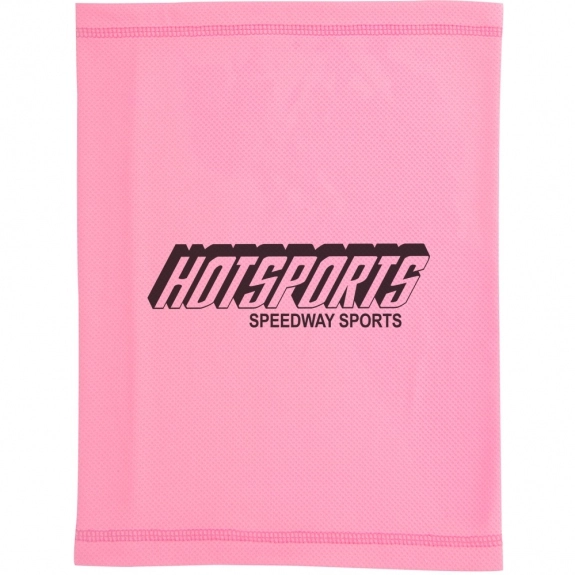 Pink Multi-Purpose Custom Cooling Towel Wrap - 9.5" x 13"