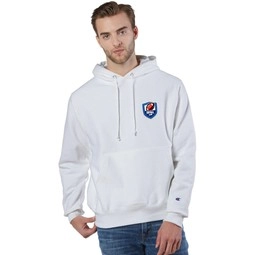 White Champion Reverse Weave Embroidered Custom Hoodie
