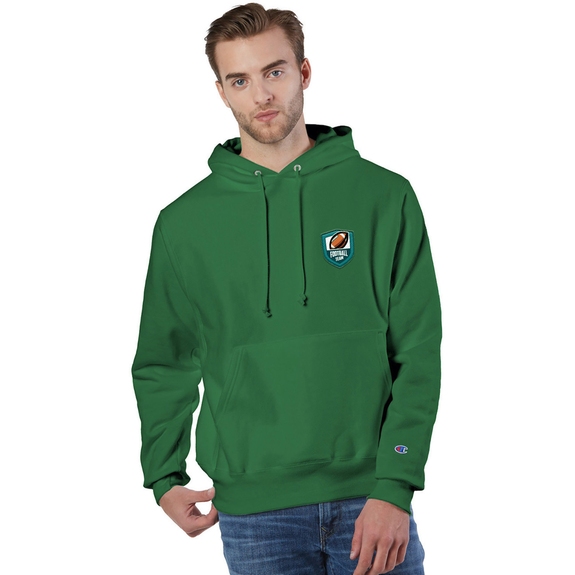 Kelly Green Champion Reverse Weave Embroidered Custom Hoodie