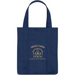 Navy - Water Resistant Non-Woven Custom Shopper Tote - 13"w x 15"h x 10"d