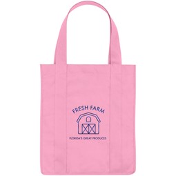 Pink - Water Resistant Non-Woven Custom Shopper Tote - 13"w x 15"h x 10"d