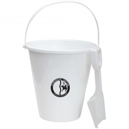 White Promotional Beach Pail and Shovel - 6"