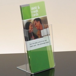 Clear Slant Back Counter-Top Acrylic Custom Brochure Holder 