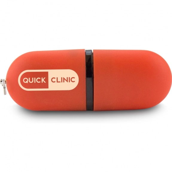 Orange Oval Pill Logo Flash Drive - 4GB