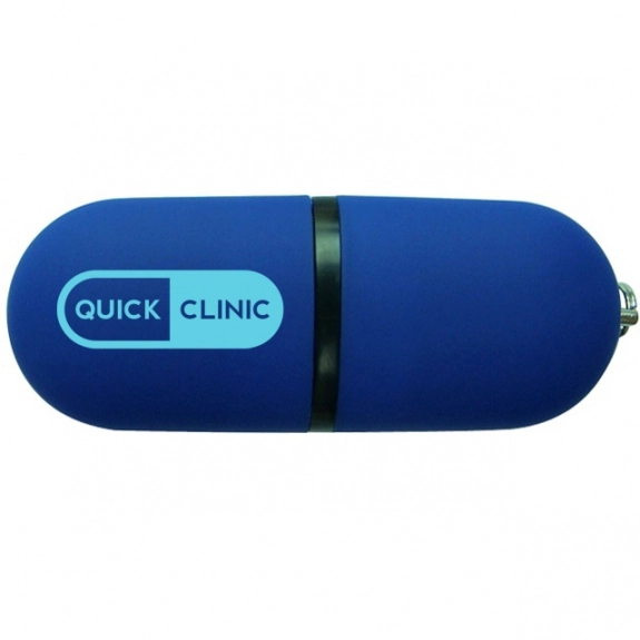 Blue Oval Pill Logo Flash Drive - 4GB