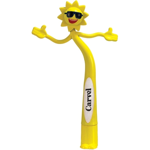 Yellow Characters Bend-A-Pen - Sun - Promotional Pen