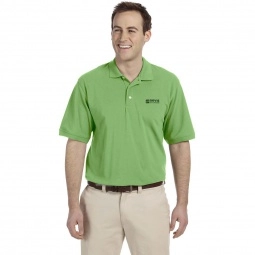 Lime Green Harriton Easy Blend Custom Polo Shirts - Men's