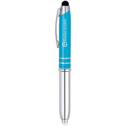Light Blue - Aluminum LED Light Stylus Custom Pens