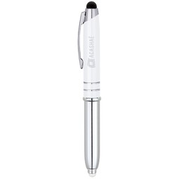 White - Aluminum LED Light Stylus Custom Pens