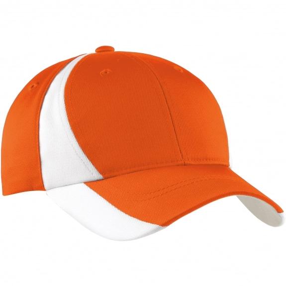 Orange/White Sport-Tek Dry Zone Colorblock Structured Custom Cap