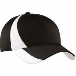 Black/White Sport-Tek Dry Zone Colorblock Structured Custom Cap