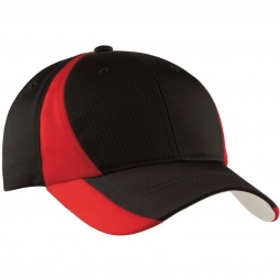 Black/True Red Sport-Tek Dry Zone Colorblock Structured Custom Cap