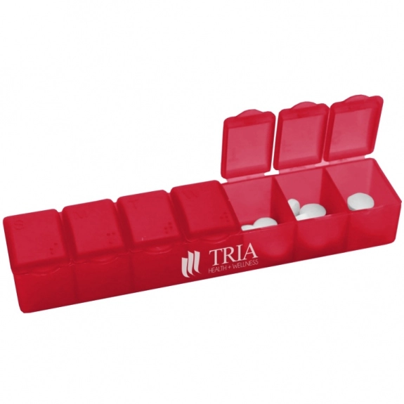 Translucent Red 7-Day Custom Pill Box