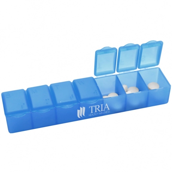 Translucent Blue 7-Day Custom Pill Box
