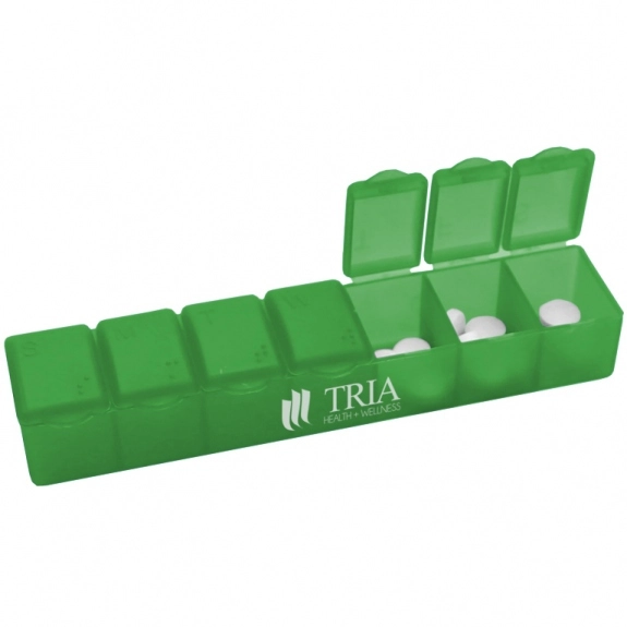 Translucent Green 7-Day Custom Pill Box