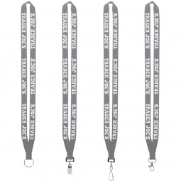 Cool Grey Polyester Sewn Custom Lanyards - .63"w