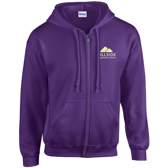 Purple Gildan Heavy Blend Custom Full Zip Hoodie - Colors 